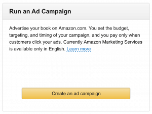运行一个亚马逊的广告营销服务为Kindle eBooks