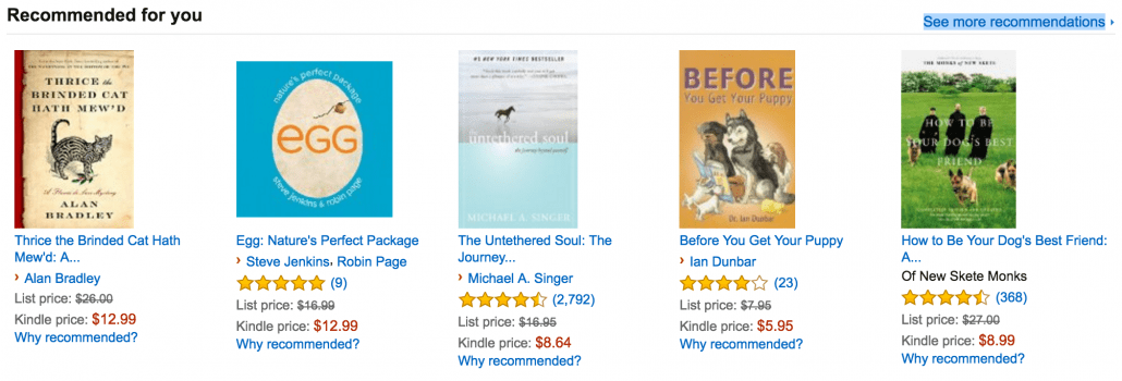 Books Recommended for You on Amazon